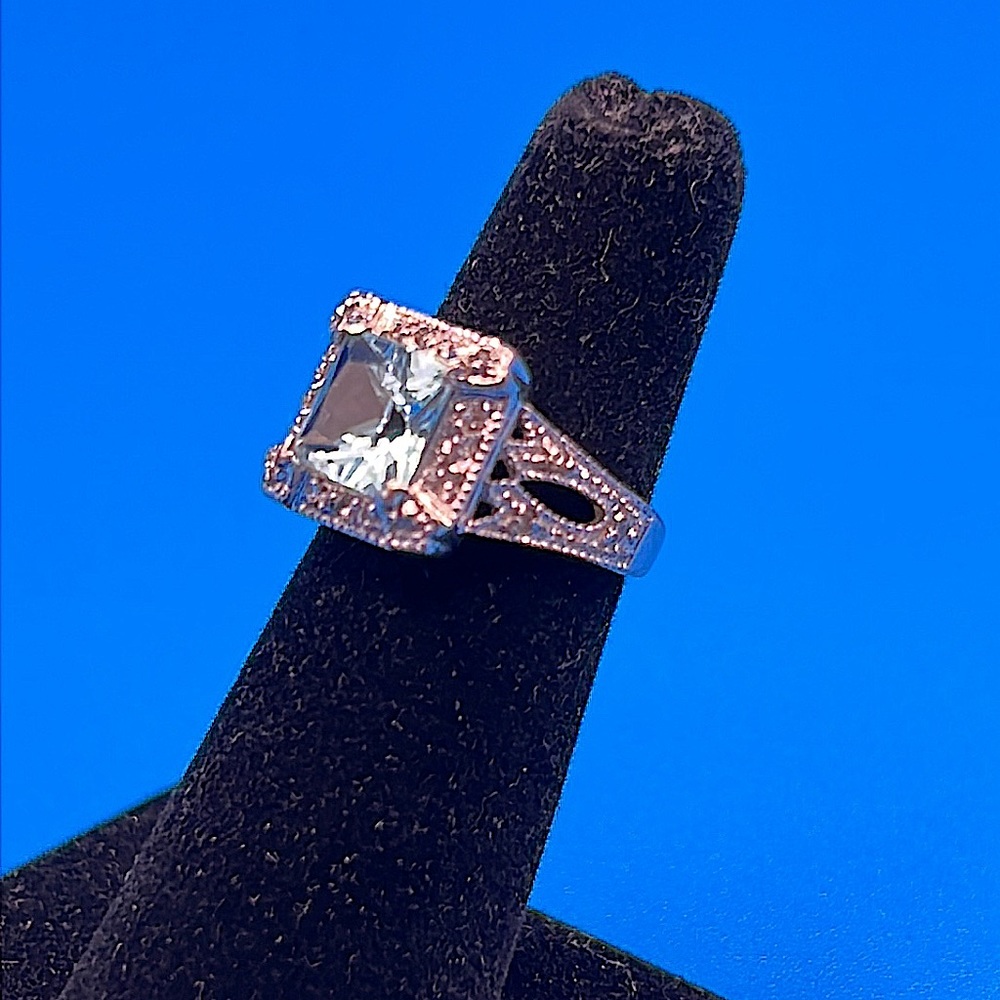 Ice Blue / Silver Ring - Size 5